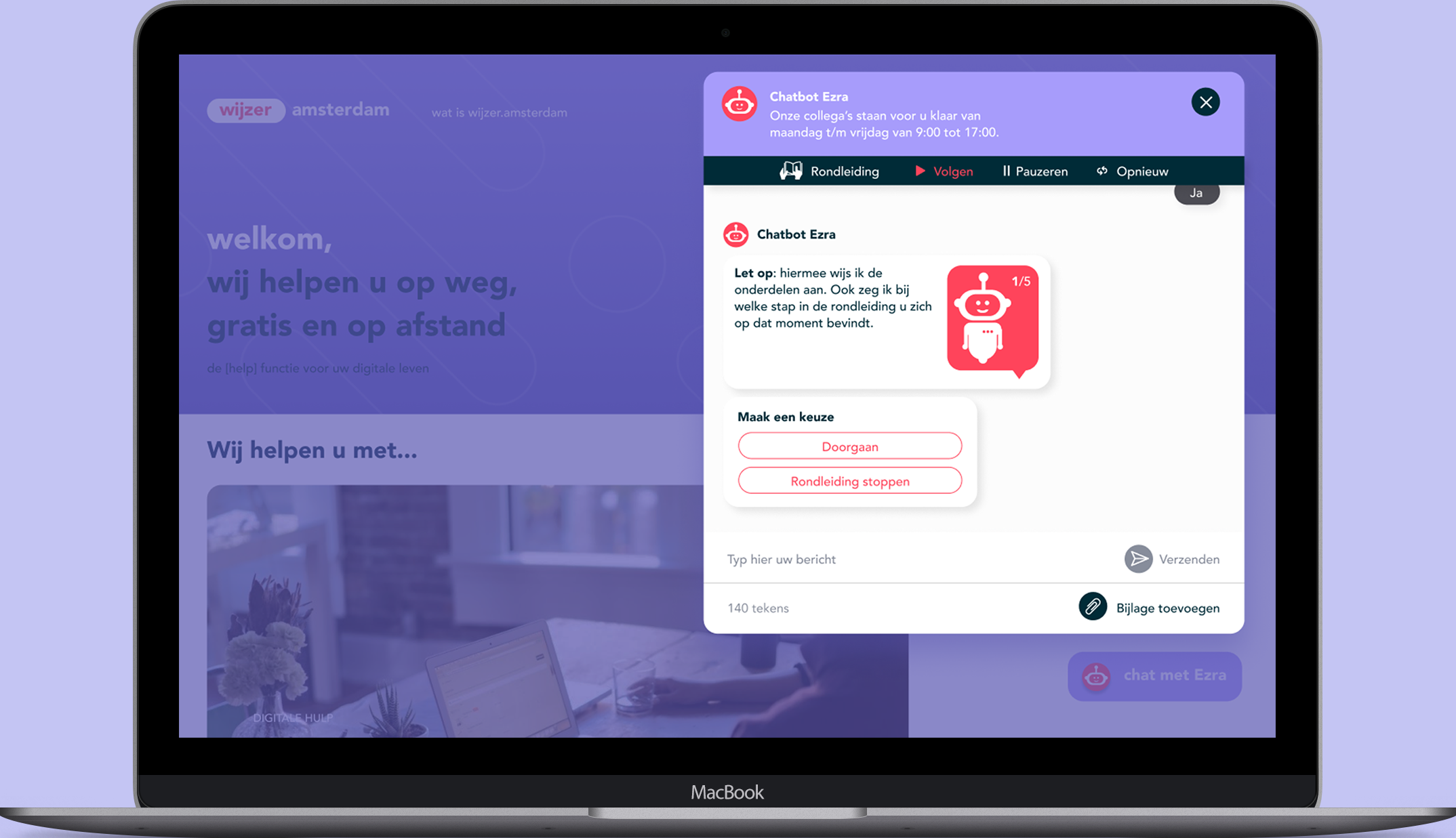 uitleg rondleiding chatbot